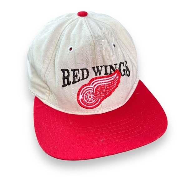 Vintage Detroit Red Wings Embroidered 90s Snapback Hat Cap USA - Picture 1 of 9